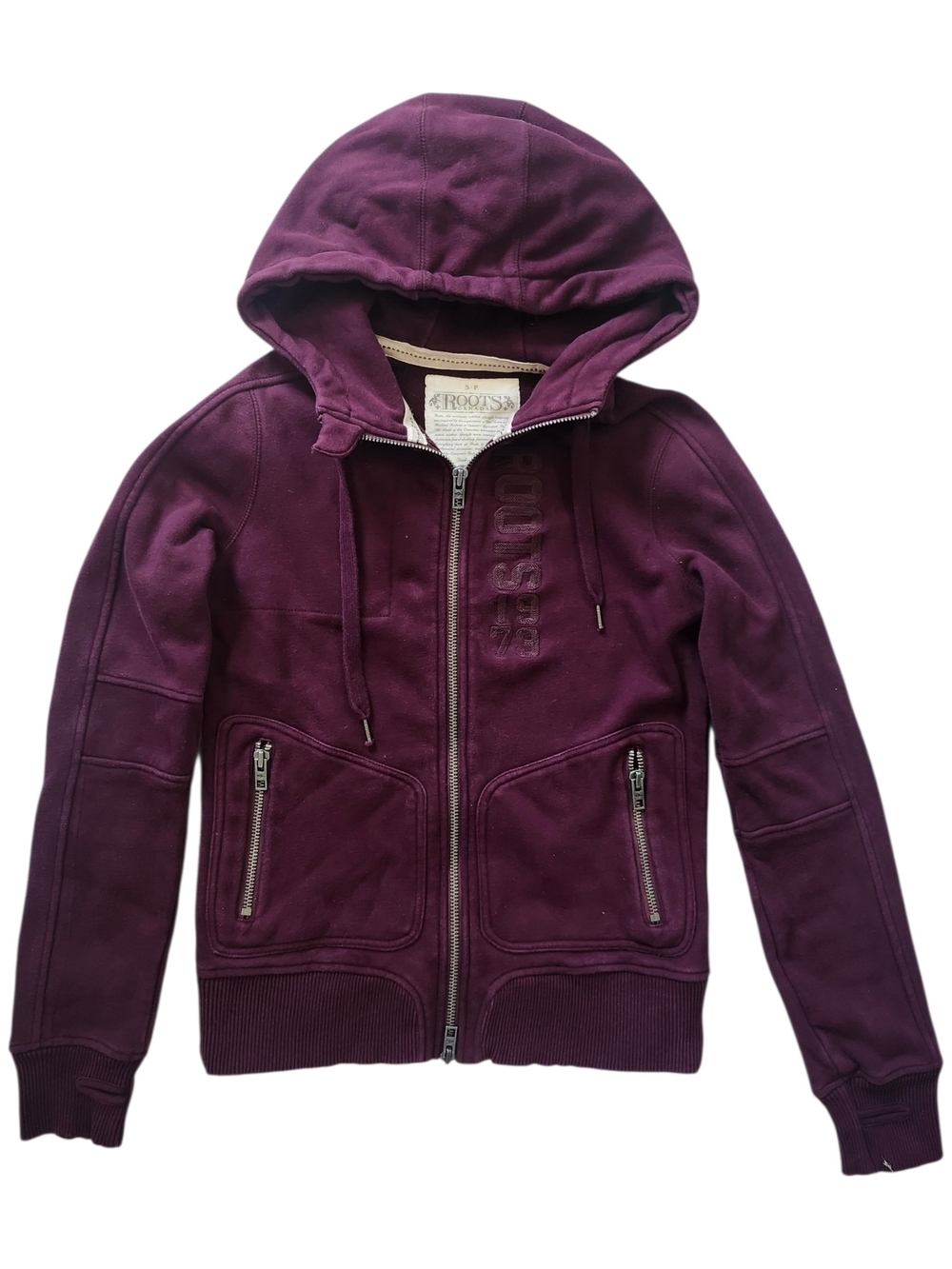 Vntg Roots Full Zip Hoodie In Plum